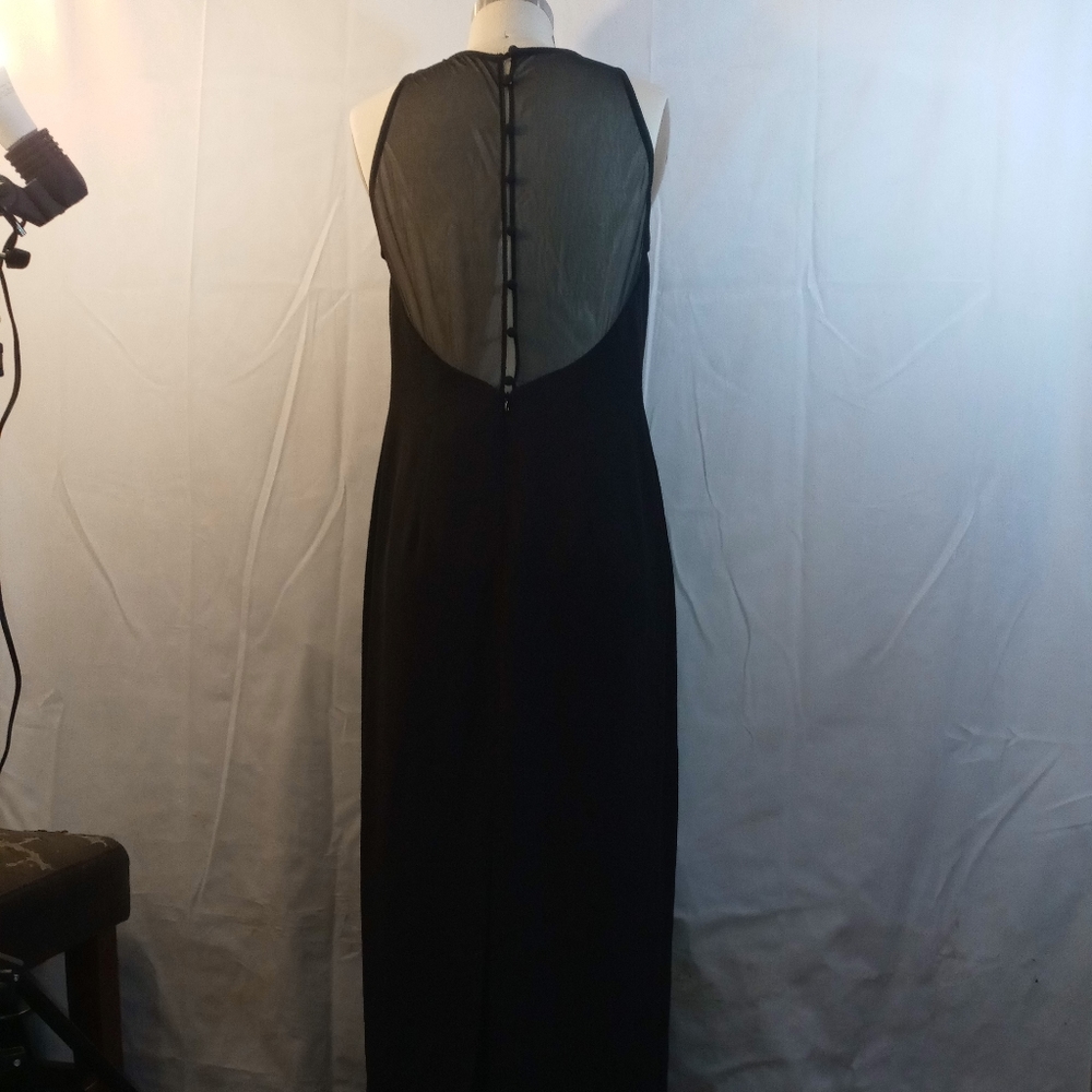 Vintage ann taylor sheer back button gown